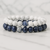 Bracelet Couple Howlite et Sodalite Bleue - Pierre Naturelle de Paix et Communication