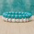 Bracelet Couple Howlite et Pierre Bleue Turquoise - Pierre Naturelle d'Apaisement et Energie Positive