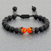Bracelet Lave - Pierre Naturelle de Protections et Élégance breloque couronne Œil de Tigre