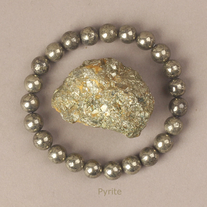 Bracelet Pyrite - Pierre Naturelle de Protection et d'Abondance pour Homme & Femme