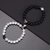 Bracelet Couple Onyx Noir Mat et Howlite - Pierre Naturelle de Protection et de Sagesse
